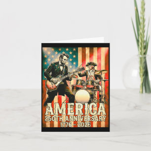 America 250th Anniversary Rock Band Patriotic Card