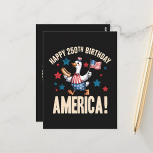 America 250Th Anniversary Silly Patriotic Goose Postcard