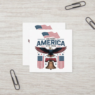 america 250th anniversary square business card