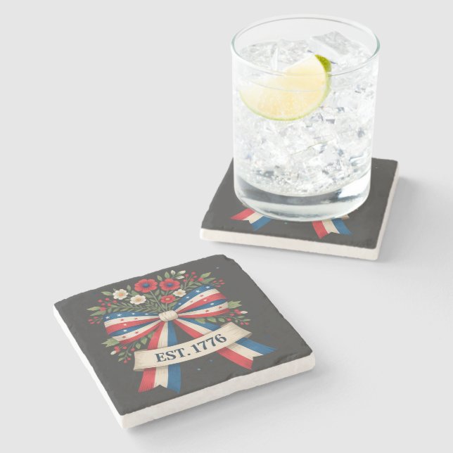 America 250th Anniversary Stone Coaster (Side)