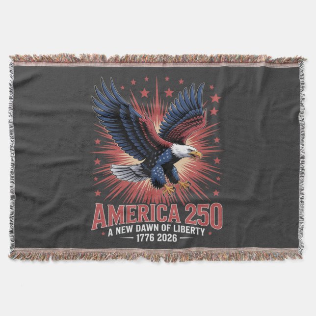 America 250th Anniversary Throw Blanket (Front)