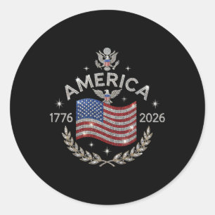 America 250th Anniversary Usa Flag 1776 2026 Patri Classic Round Sticker