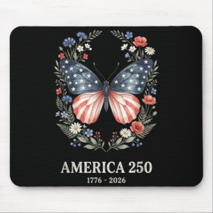 America 250th Anniversary USA Patriotic Butterfly Mouse Pad