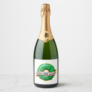 America 250th anniversary USA with sweet doughnut Sparkling Wine Label