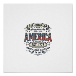 America 250th Anniversary Vintage Patriotic Shirt Poster
