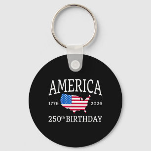 America 250th Birthday 1776-2026 Independence Day Key Ring