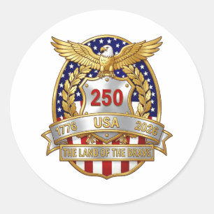 America 250th Birthday Classic Round Sticker