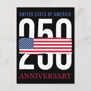 America 250th Celebration Anniversary Tribute Holiday Postcard