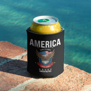 America 250th Patriotic American Eagle 1776 2026 Can Cooler
