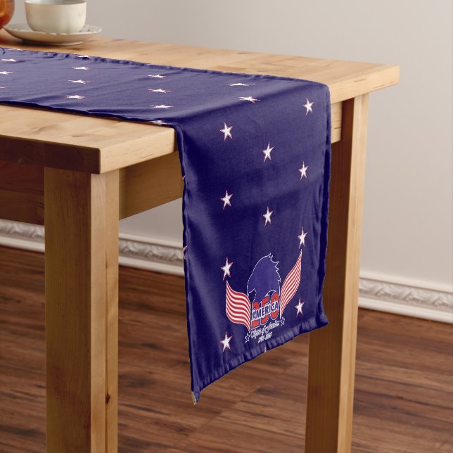 America 250th-Spirit of Freedom-On Blue Short Table Runner (In Situ)