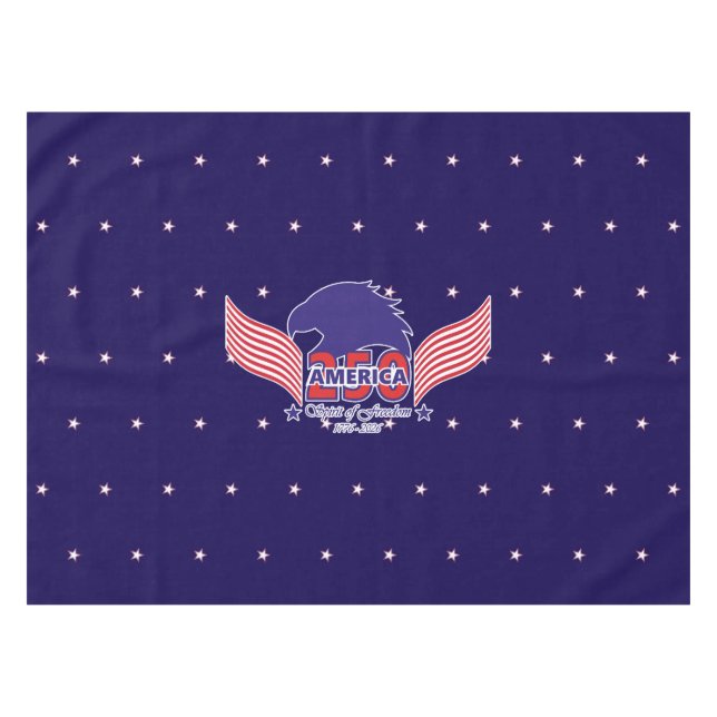 America 250th-Spirit of Freedom-On Blue Tablecloth (Front (Horizontal))