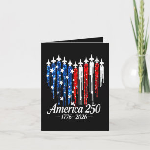 America 250th Years Heart Flag Holiday Card