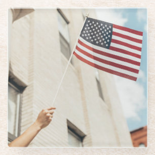 America 4 glass coaster