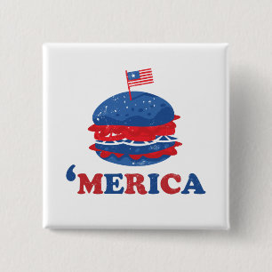 America 4th Of July 15 Cm Square Badge