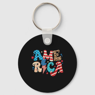 America 4th Of July Independence Day 1776 Vintage Key Ring