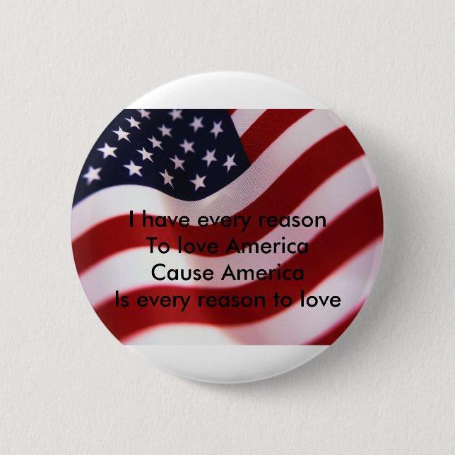 America 6 Cm Round Badge (Front)