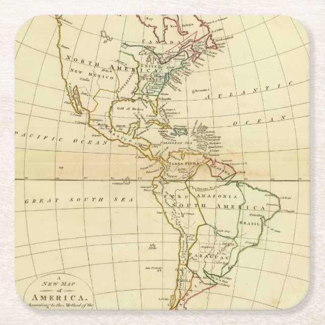 America 7 2 square paper coaster (Front)