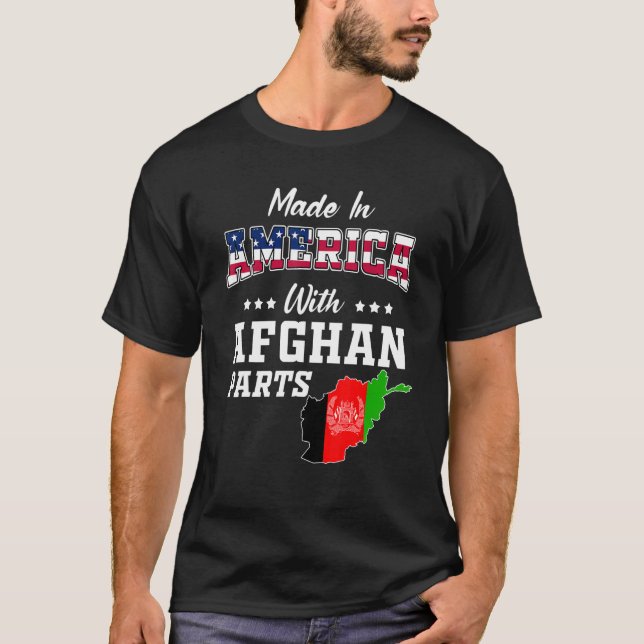 America Afghan Parts Afghanistan Map Usa Flag Root T-Shirt (Front)