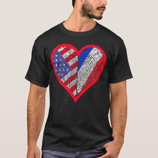 America And France TCountries One Heart T-Shirt
