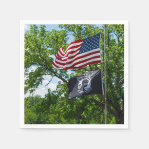 America And POW Flags Napkin