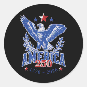 America Anniversary 250th Independence Day Freedom Classic Round Sticker