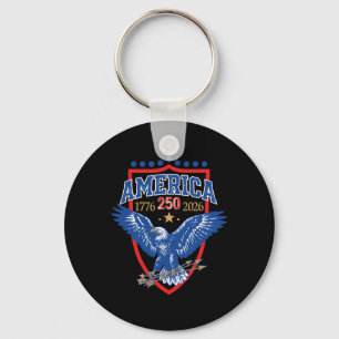 America Anniversary 250th Independence Day Freedom Key Ring