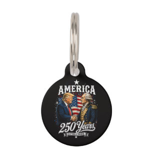 America Anniversary 250th Trump Washington Pet Tag