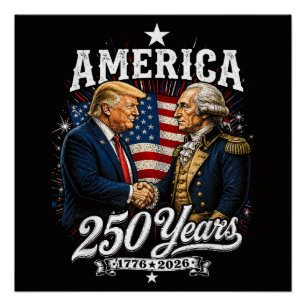 America Anniversary 250th Trump Washington Poster