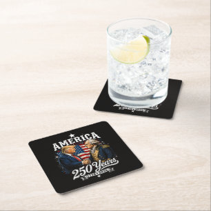 America Anniversary 250th Trump Washington Square Paper Coaster