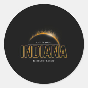 America April 2024 Path Of Totality Solar Eclipse  Classic Round Sticker