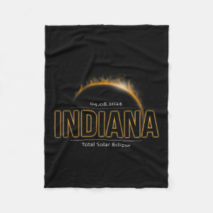 America April 2024 Path Of Totality Solar Eclipse  Fleece Blanket