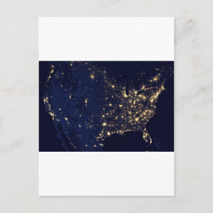 America at Night Postcard