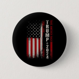 America Back American Flag Trump 2024 Men Women Gi 6 Cm Round Badge