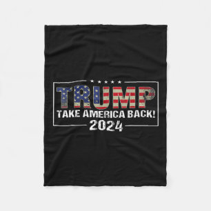 America Back American Flag Trump 2024 Men Women Gi Fleece Blanket