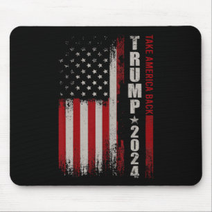 America Back American Flag Trump 2024 Men Women Gi Mouse Pad