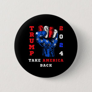 America Back Trump 2024 Maga Republicans Patriotic 6 Cm Round Badge