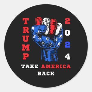 America Back Trump 2024 Maga Republicans Patriotic Classic Round Sticker