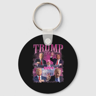 America Back Us American Flag Trump 2024  Key Ring