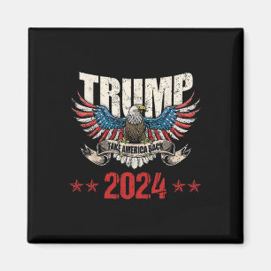 America Back Us American Flag Trump 2024 Men Women Magnet