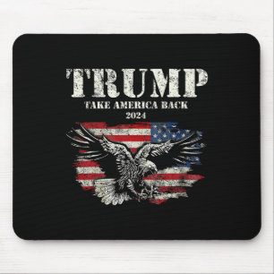 America Back Us American Flag Trump 2024 Men Women Mouse Pad