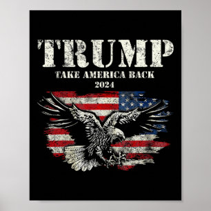 America Back Us American Flag Trump 2024 Men Women Poster