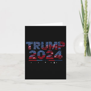 America Back Us Flag 4th Of July Donald Trump 2024 Card