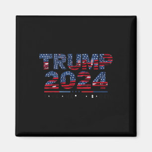 America Back Us Flag 4th Of July Donald Trump 2024 Magnet
