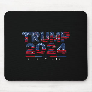 America Back Us Flag 4th Of July Donald Trump 2024 Mouse Pad