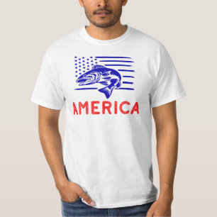 America Bass Patriotic Fishing T-Shirt