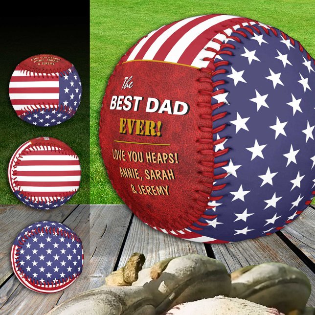 America Best Dad, patriotic USA, American Flag Baseball (Creator Uploaded)