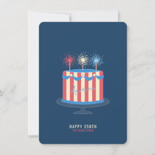 America Birthday Cake 4th of July Holiday Card
