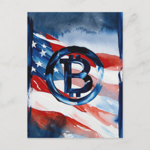 America Bitcoin (Painting No. 5) Holiday Postcard