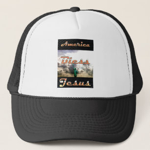 America Bless Jesus Trucker Hat