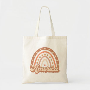 America Boho Rainbow 4th of July Tote Bag